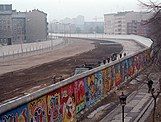 This image was taken in 1986 by Thierry Noir at Bethaniendamm in Berlin-Kreuzberg.