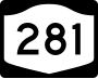 New York State Route 281 marker