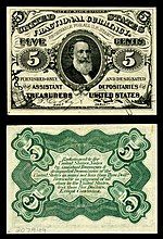 Five-cent third-issue fractional note