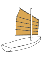 A junk sail has multiple transverse battens.