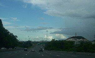 PR-22 enters the city of San Juan. The San Juan skyline is visible in the background