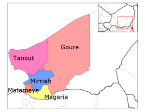 Matameye Department location in the region