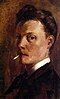 Self-Portrait with cigarette. Oil on panel by Henri-Edmond Cross, 1880.