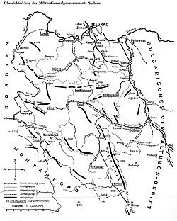 Map of the Military Governorate of Serbia