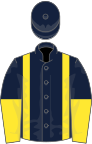 Dark Blue, Yellow braces, halved sleeves