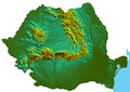 Shaded relief of Romania