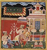 B-12 Ragamala paintings: Deepak Raga by Sahibdin, 17th century.