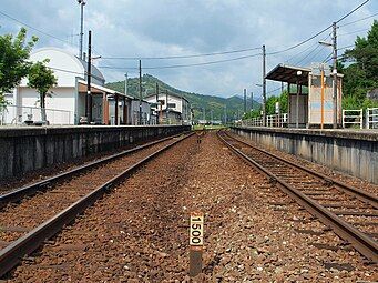 View of the station platforms in 2010 looking in the direction of Susaki