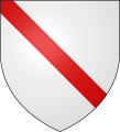 Argent a bendlet gules