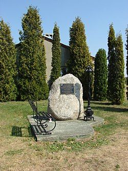 Memorial stone at the birth site of Tekla Justyna Krzyżanowska, mother of Fryderyk Chopin