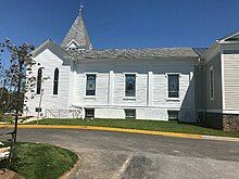 old white church side view