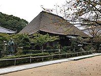 Entsuji Temple, featuring a statue of Zen master Ryokan.