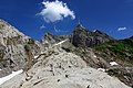 Below the summit of Säntis. Note the almost barren landscape with some patches of tundra and snow.