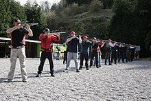 Line of Gallery Rifle shooters