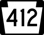 Pennsylvania Route 412 marker