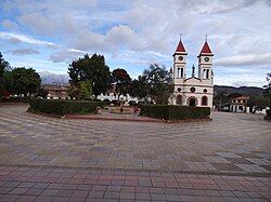 Central square and church of Sutamarchán