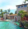 View of main buildings with pool and island