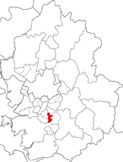 Map of Gyeonggi highlighting Yeongtong District