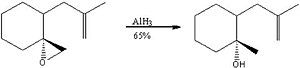 Epoxide reduction using aluminium hydride