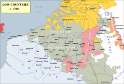 Spanish Netherlands (grey) in 1700