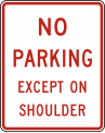 R8-2 No parking except on shoulder