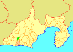 Location of Toyooka in Shizuoka Prefecture