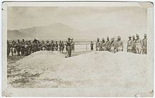 A bugler at a military funeral at a Ft. Bliss Post Cemetery