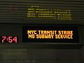 Image 25Metropolitan Transportation Authority (New York) notice of subway closure during the 2005 New York City transit strike.