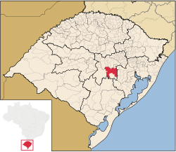 Location in Rio Grande do Sul state