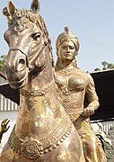 Statue of Rudrama Devi, the warrior-queen of the Kakatiya Empire