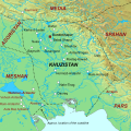 Map of Sasanian Khuzistan and its surroundings