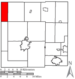 Location of Texas Township in Crawford County