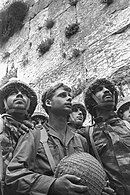 Israeli paratroopers reach the Western Wall on 7 June 1967