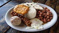 Bandeja paisa from Peñól de Guatapé in Antioquia, Colombia