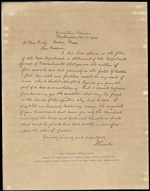 Bixby letter, facsimile (nominated)