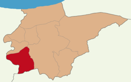 Map showing Gölyaka District in Düzce Province