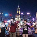 Campaign participants on Hong Kong seafront