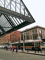 Partial view of awning, Boylston Street entrance