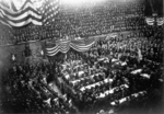 A view inside the Interstate Exposition Building (known as the "Glass Palace") during the convention.