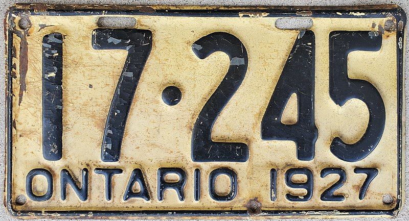 File:1927 Ontario Plate.jpg