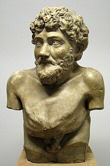 Plaster cast of a Hellenistic statue thought to depict Aesop; original in the Art Collection of the Villa Albani, Rome