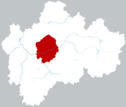 Location of Jindong District within Jinhua