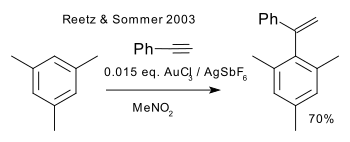 Gold Catalysis HydroArylation Reetz Sommer 2003