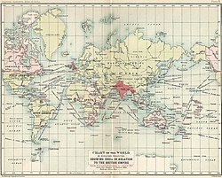 The British Raj in relation to the British Empire in 1909