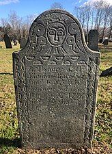 Gravestone carved by Jonathan Loomis of Coventry CT.