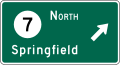 D1-1e Destination with route shield (Circular Intersection) (1-line)