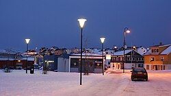 View of the village in winter