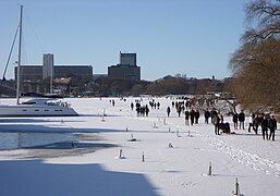 Riddarfjärden in winter at Norr Mälarstrand