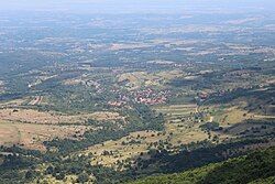 Slisane village seen from a Kamen viewpoint