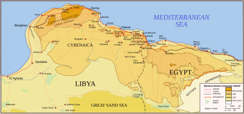 map of North Africa, Egypt and Libya